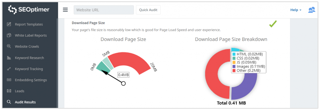 download page size